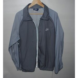 Vintage Y2K Nike Men's Gray Blue Windbreaker Jacket Large – Flaws, Used